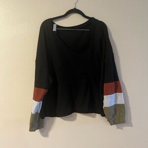 Black Boxy Sweatshirt with Relaxed Fit